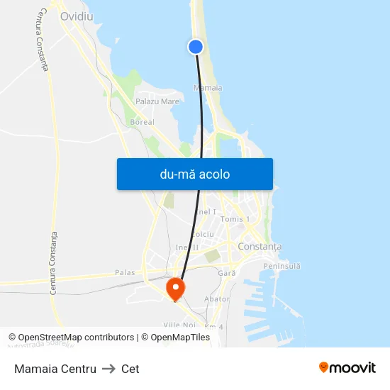Harta de Mamaia Centru către Cet