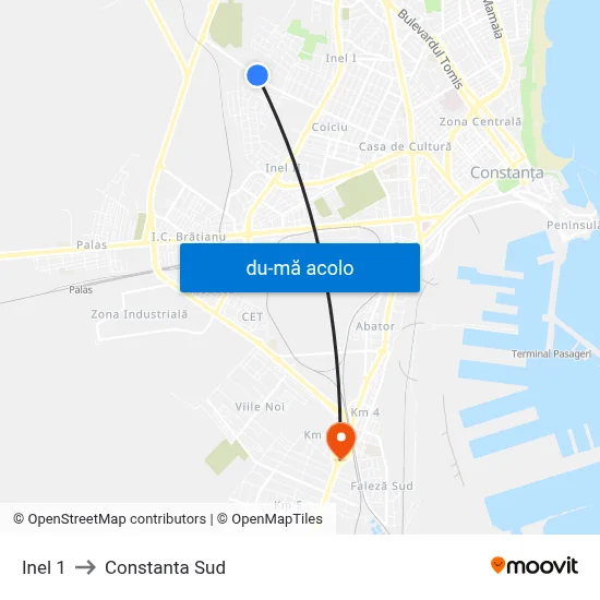 Harta de Inel 1 către Constanta Sud