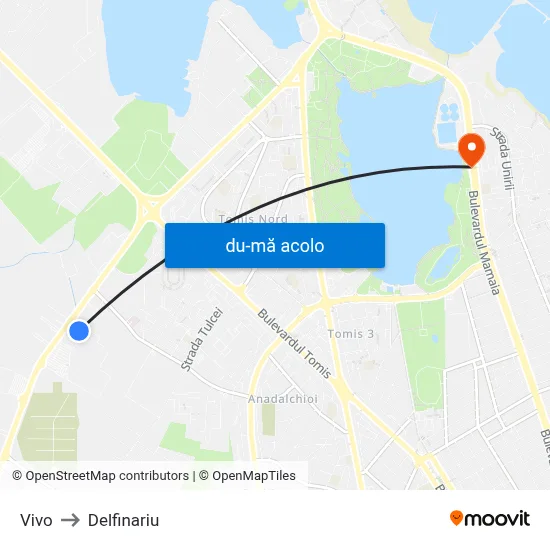 Harta de Vivo către Delfinariu