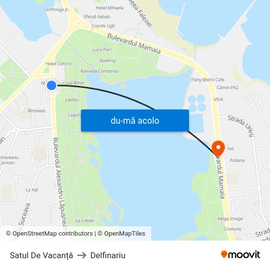 Harta de Satul De Vacanță către Delfinariu