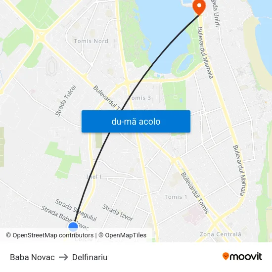 Harta de Baba Novac către Delfinariu