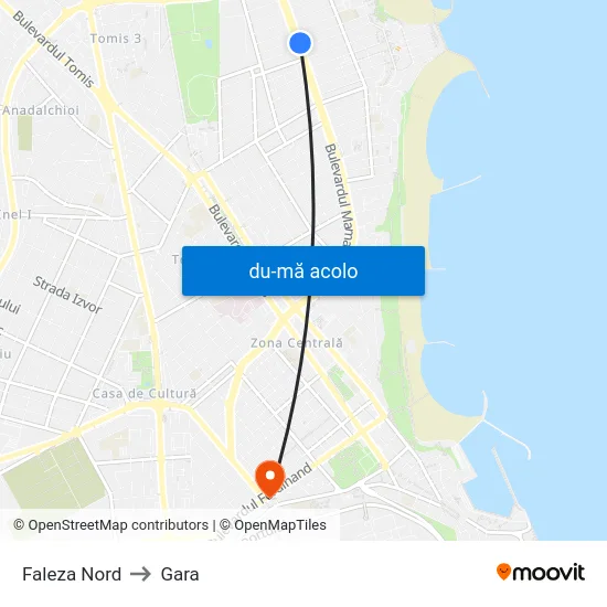 Harta de Faleza Nord către Gara