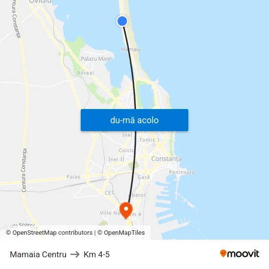 Harta de Mamaia Centru către Km 4-5
