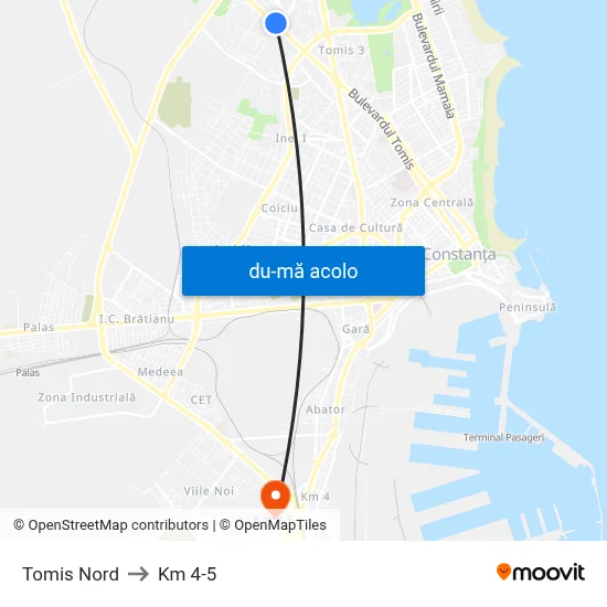 Harta de Tomis Nord către Km 4-5