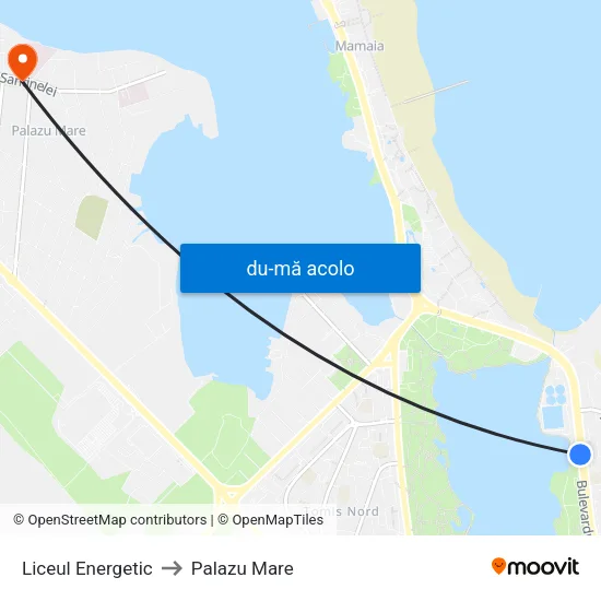 Harta de Liceul Energetic către Palazu Mare