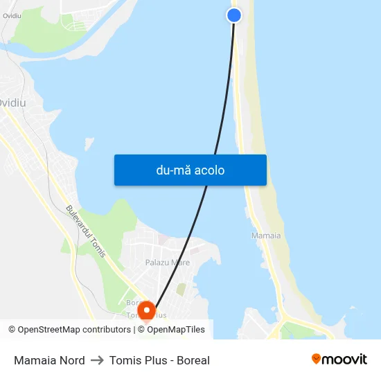 Harta de Mamaia Nord către Tomis Plus - Boreal