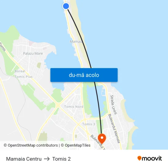 Harta de Mamaia Centru către Tomis 2