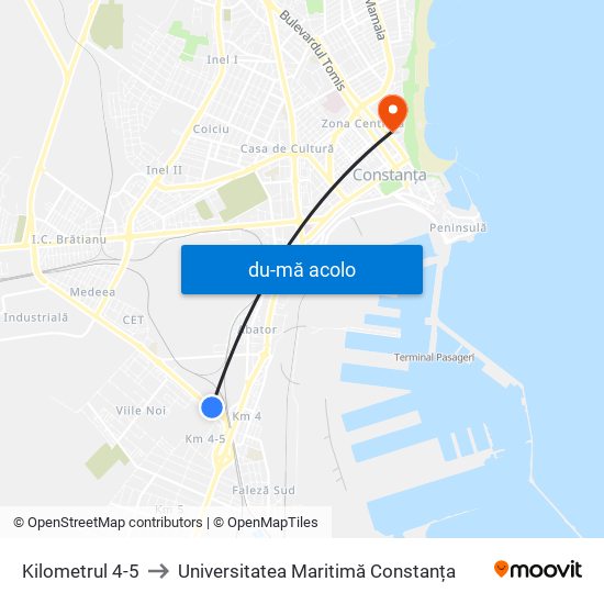 Harta de Kilometrul 4-5 către Universitatea Maritimă Constanța