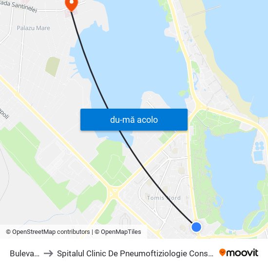 Harta de Bulevard către Spitalul Clinic De Pneumoftiziologie Constanța