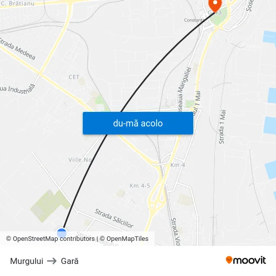 Harta de Murgului către Gară