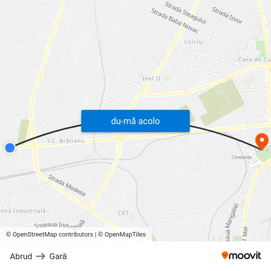 Harta de Abrud către Gară