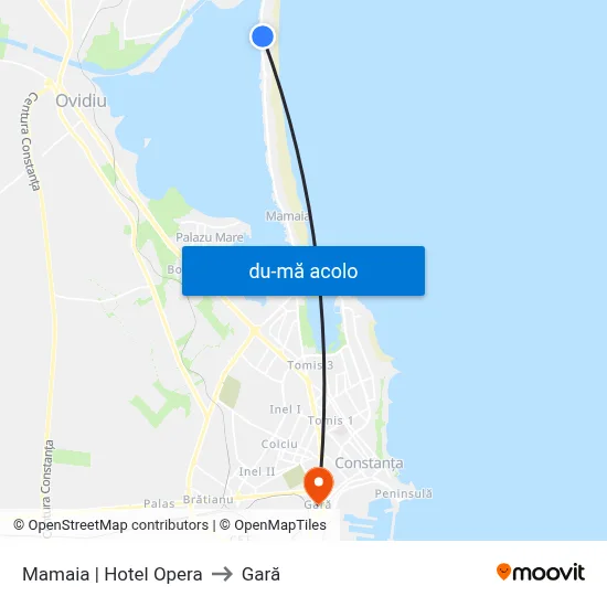 Harta de Mamaia | Hotel Opera către Gară