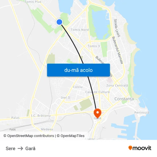 Harta de Sere către Gară