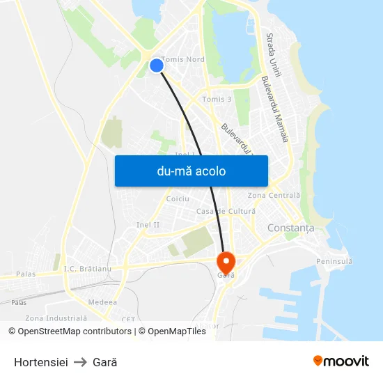 Harta de Hortensiei către Gară