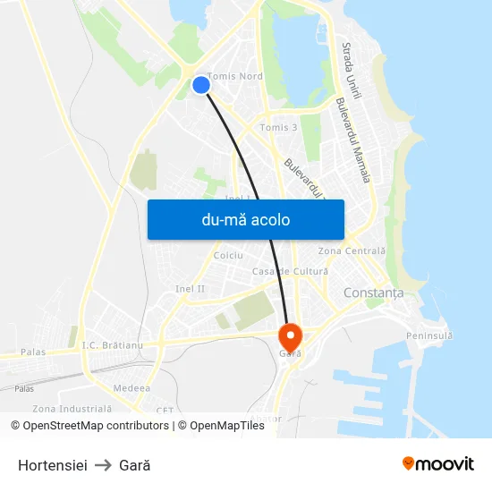 Harta de Hortensiei către Gară