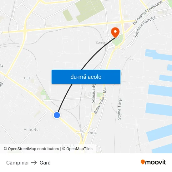 Harta de Câmpinei către Gară