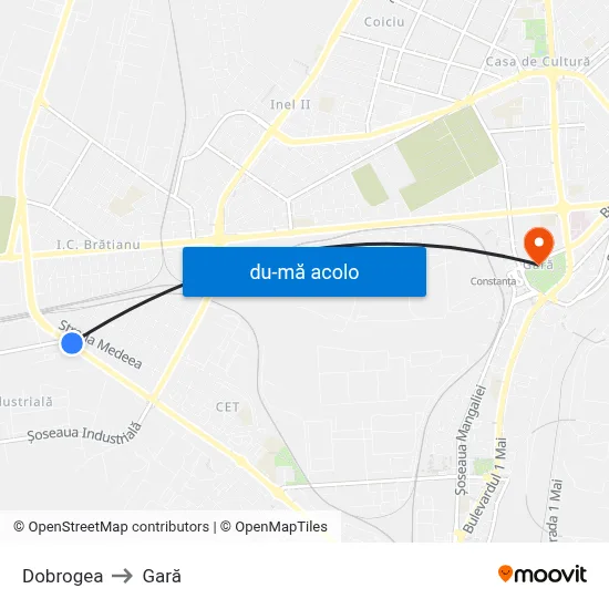 Harta de Dobrogea către Gară