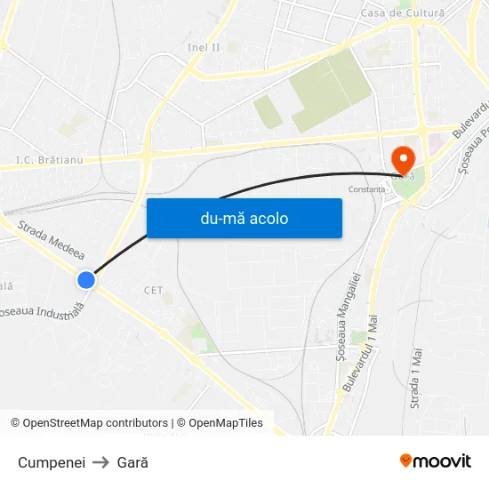 Harta de Cumpenei către Gară