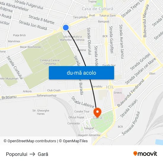 Harta de Poporului către Gară