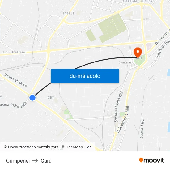 Harta de Cumpenei către Gară