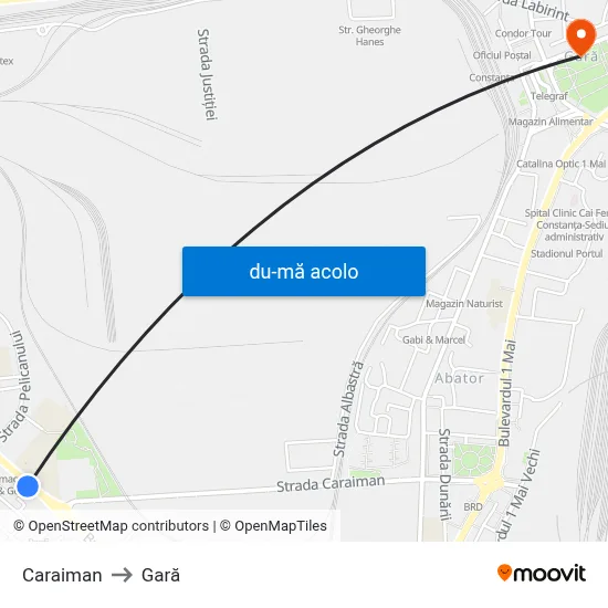 Harta de Caraiman către Gară