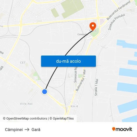 Harta de Câmpinei către Gară
