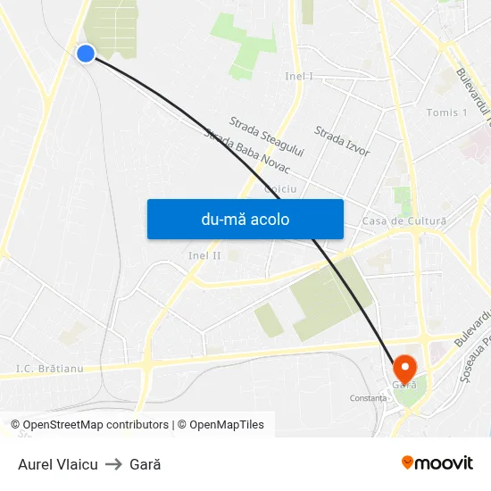 Harta de Aurel Vlaicu către Gară