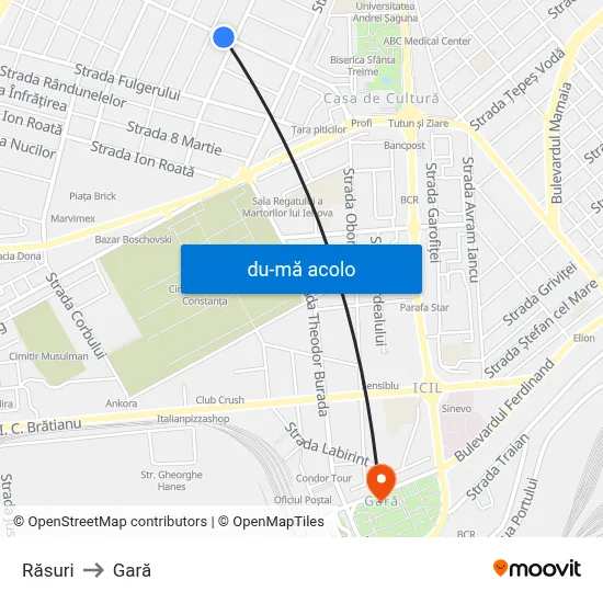 Harta de Răsuri către Gară