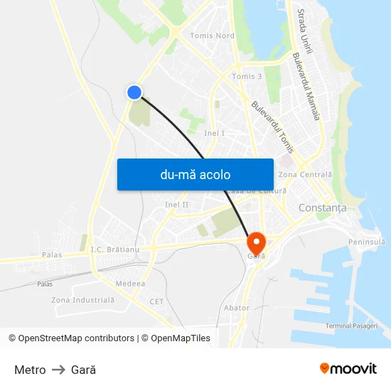 Harta de Metro către Gară