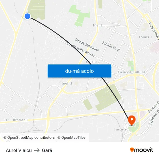 Harta de Aurel Vlaicu către Gară