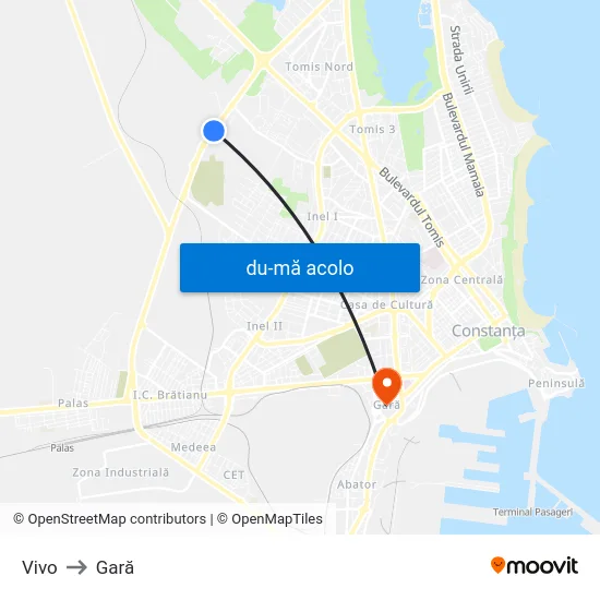 Harta de Vivo către Gară