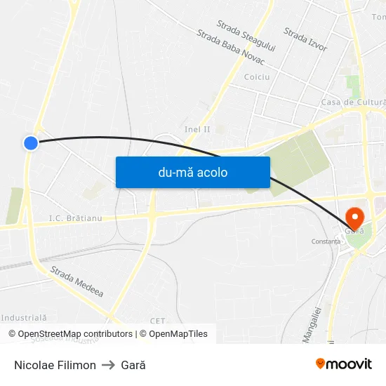 Harta de Nicolae Filimon către Gară