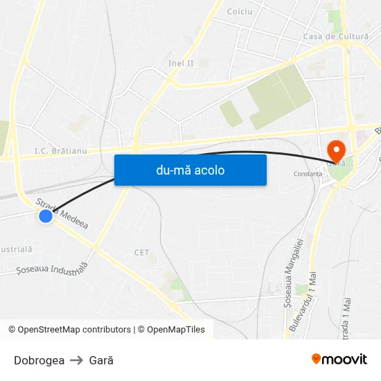 Harta de Dobrogea către Gară