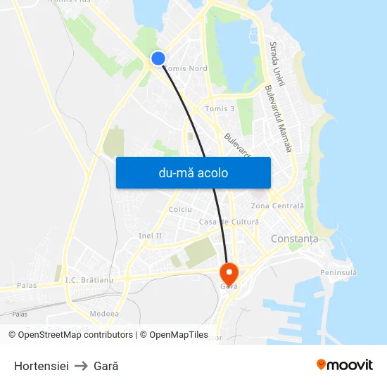 Harta de Hortensiei către Gară