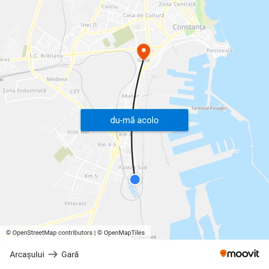 Harta de Arcașului către Gară