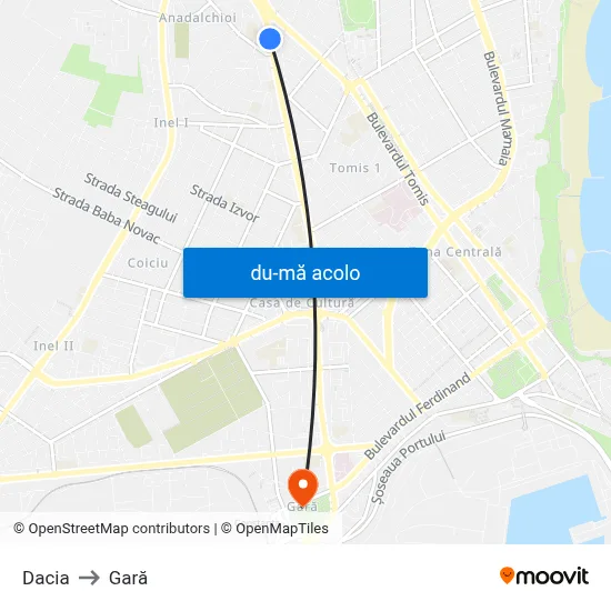 Harta de Dacia către Gară