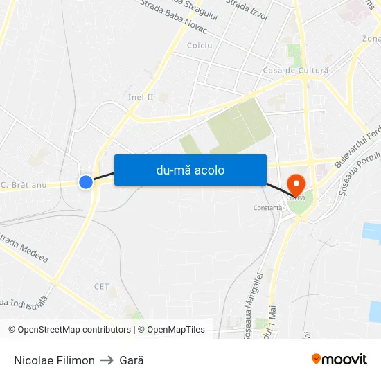 Harta de Nicolae Filimon către Gară