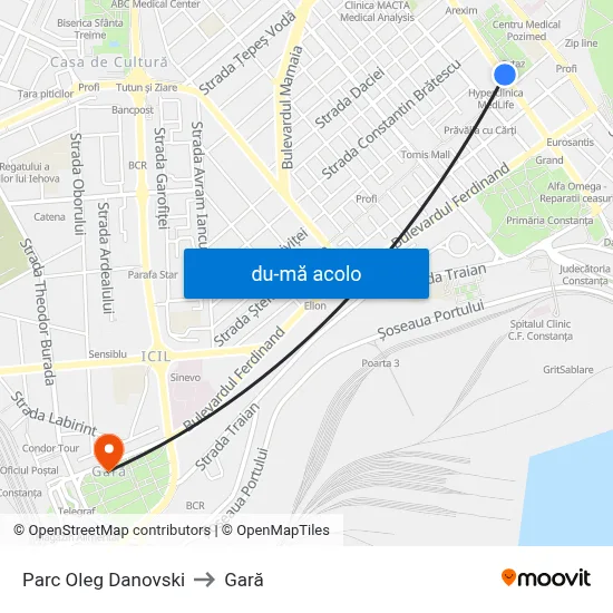 Harta de Parc Oleg Danovski către Gară