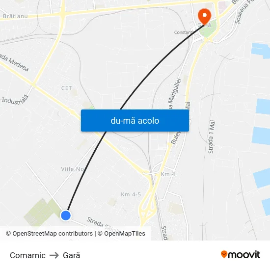Harta de Comarnic către Gară