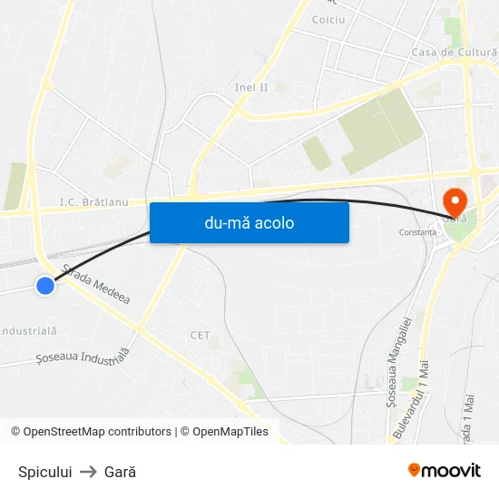 Harta de Spicului către Gară