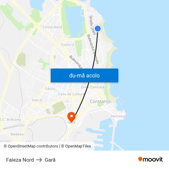 Harta de Faleza Nord către Gară