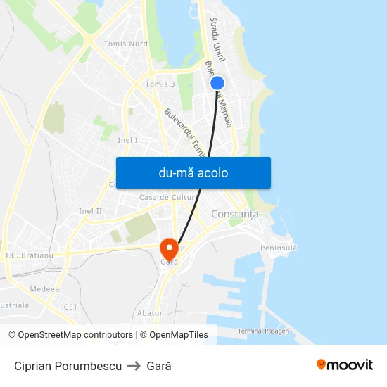 Harta de Ciprian Porumbescu către Gară