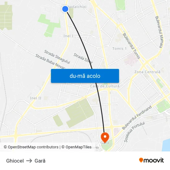 Harta de Ghiocel către Gară