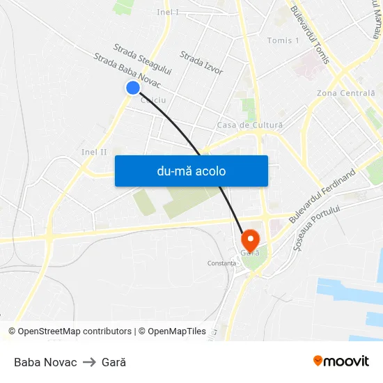 Harta de Baba Novac către Gară