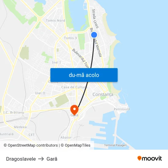 Harta de Dragoslavele către Gară