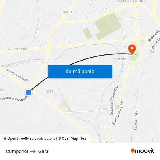 Harta de Cumpenei către Gară