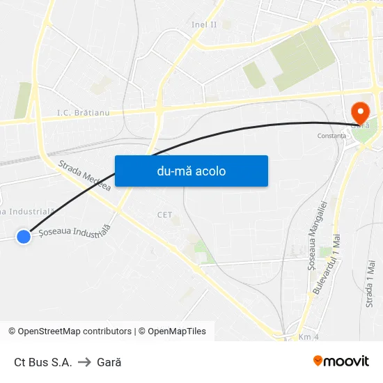 Harta de Ct Bus S.A. către Gară