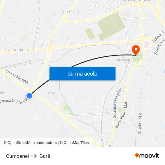 Harta de Cumpenei către Gară