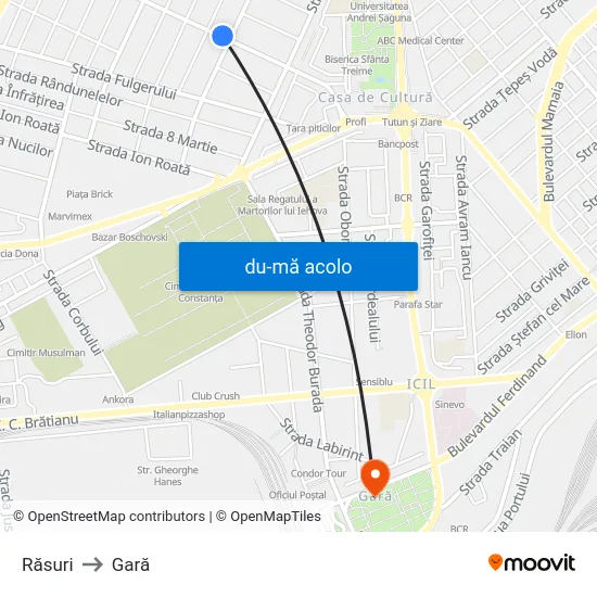 Harta de Răsuri către Gară