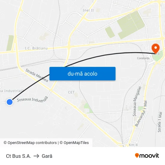 Harta de Ct Bus S.A. către Gară